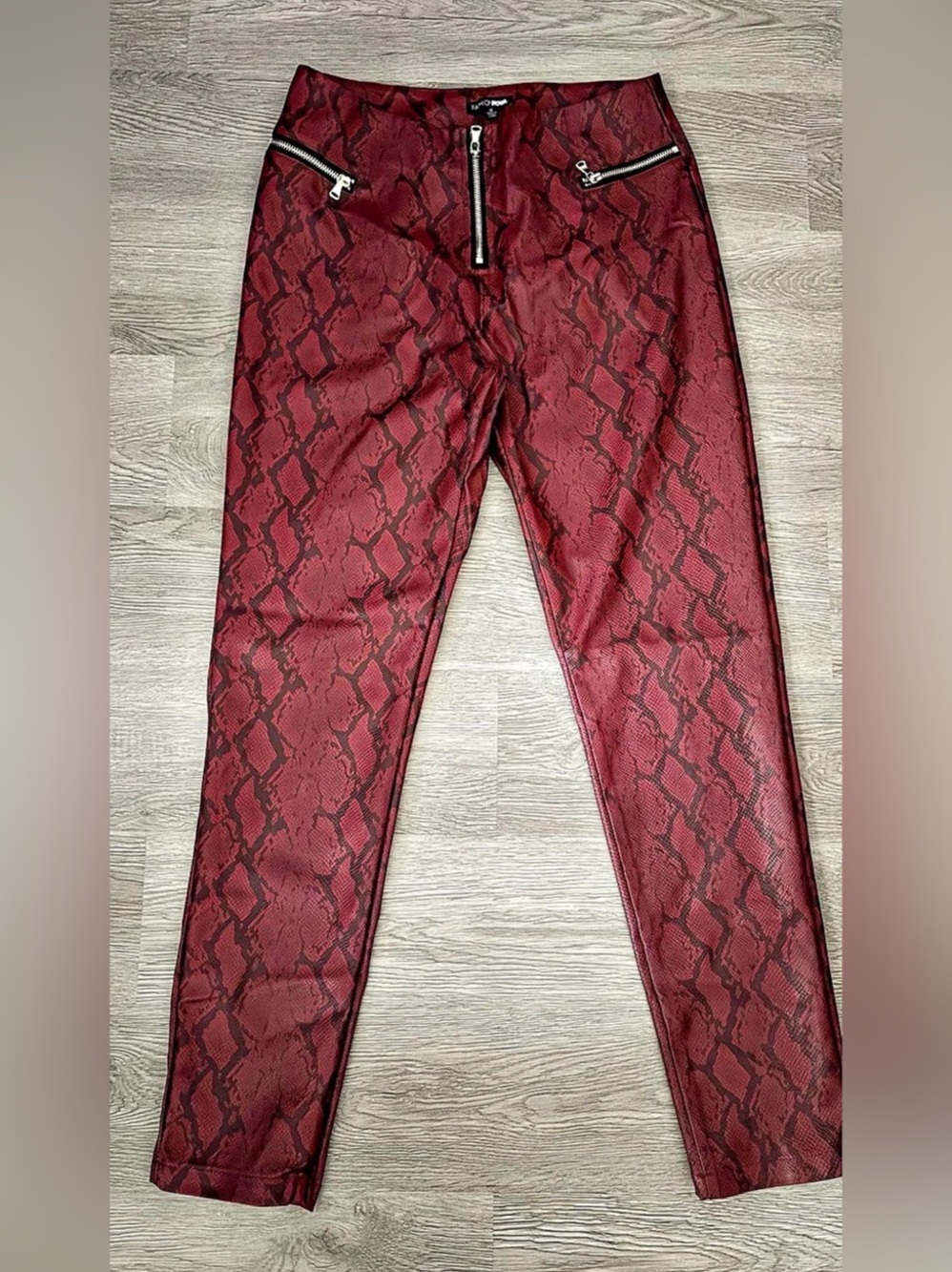 FASHION NOVA “Snake Money Moves” Snake Print Faux-Leather Straight Leg Pants